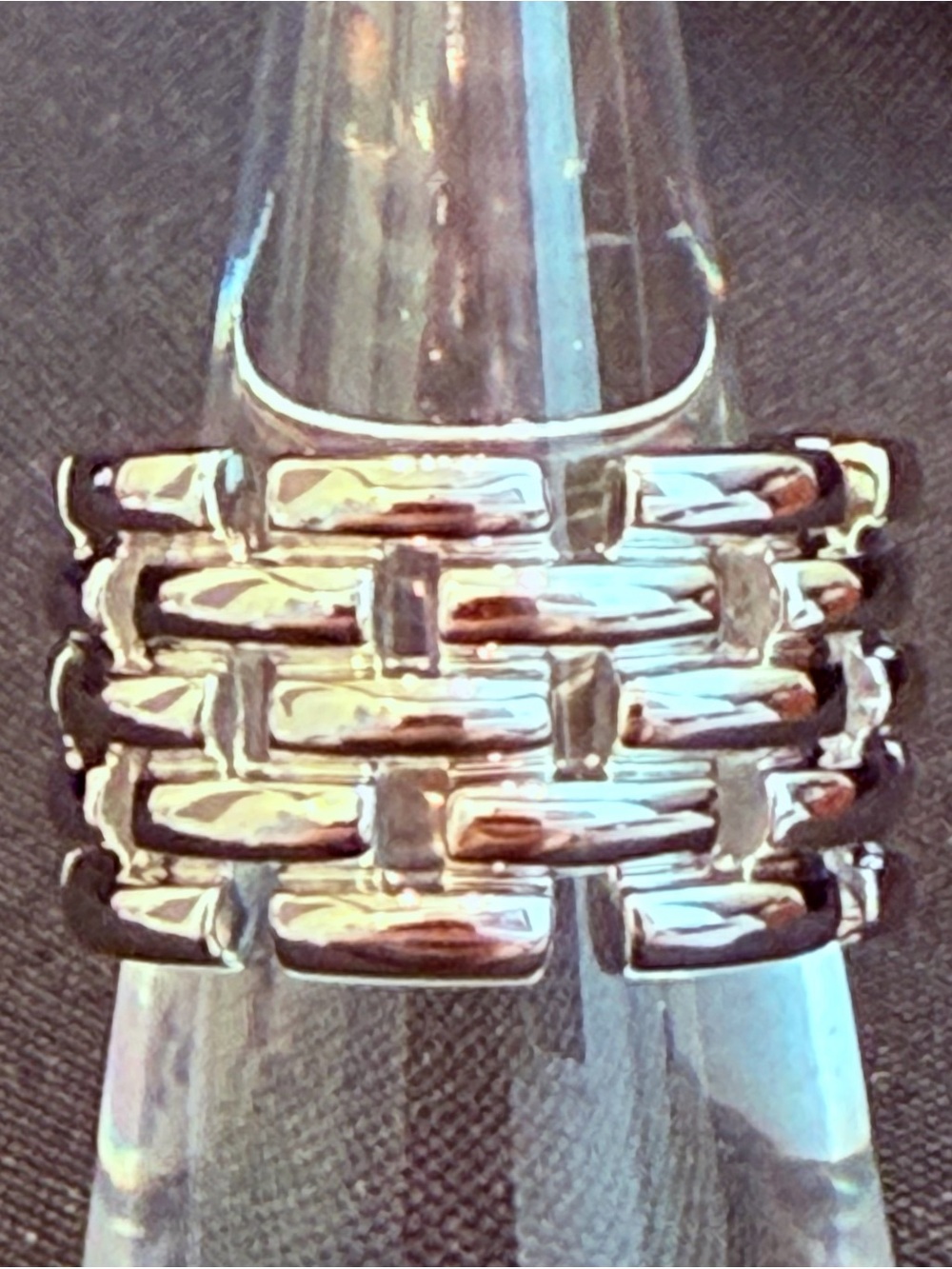 925 Sterling Silver Woven Basket-Band Women's Ring - Brand New 🩶 Never Worn/Sz.5